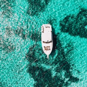 Yacht In Water Aerial Cr