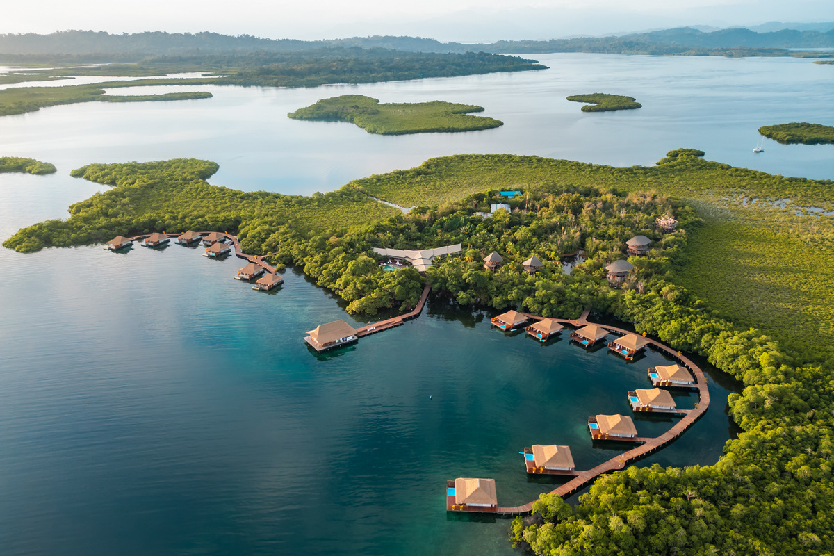 Nayara Bocas del Toro – Vacation Travel Aerial view of overwater villas at Nayara Bocas del Toro, Panama